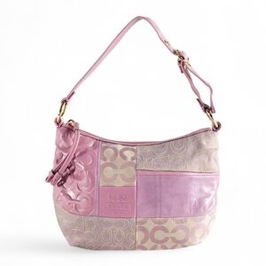 Coach Pink Patchwork Hobo Bag